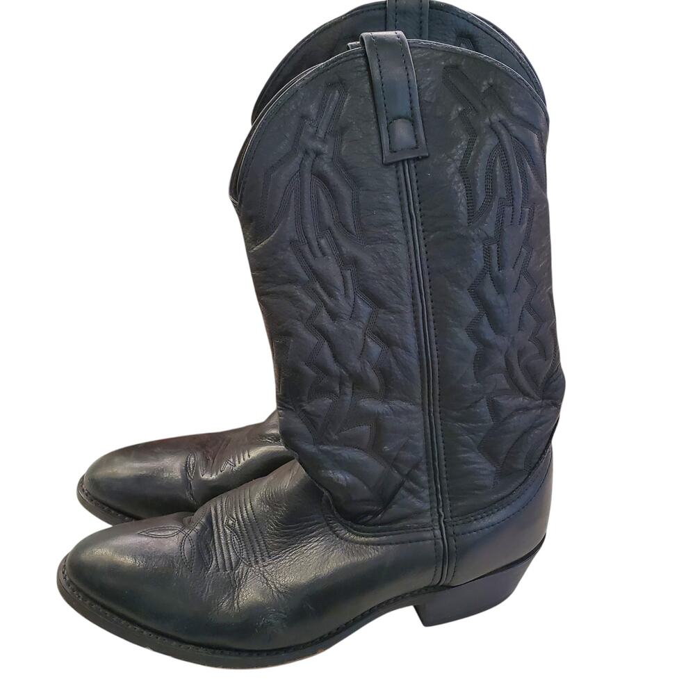 Mens Laredo Black Leather Western Boots Cowboy Size 11 Style 6691 - Picture 5 of 11